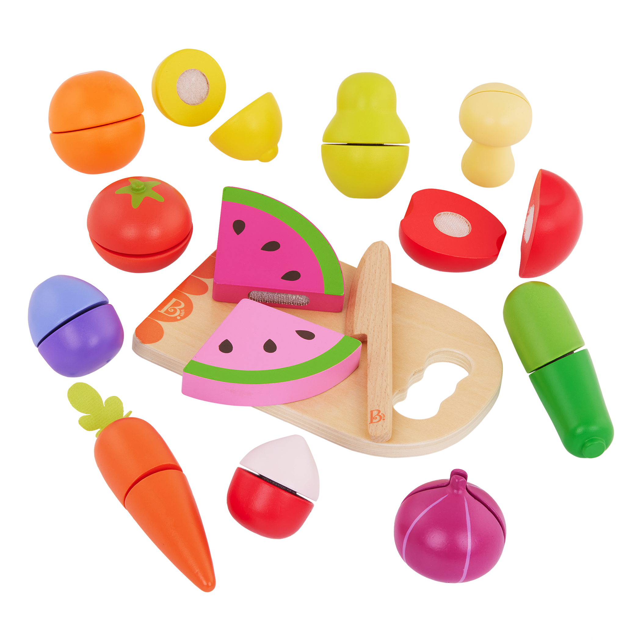 Chop 'n' Play Fruits Veggies Wooden Toy Food toys – B