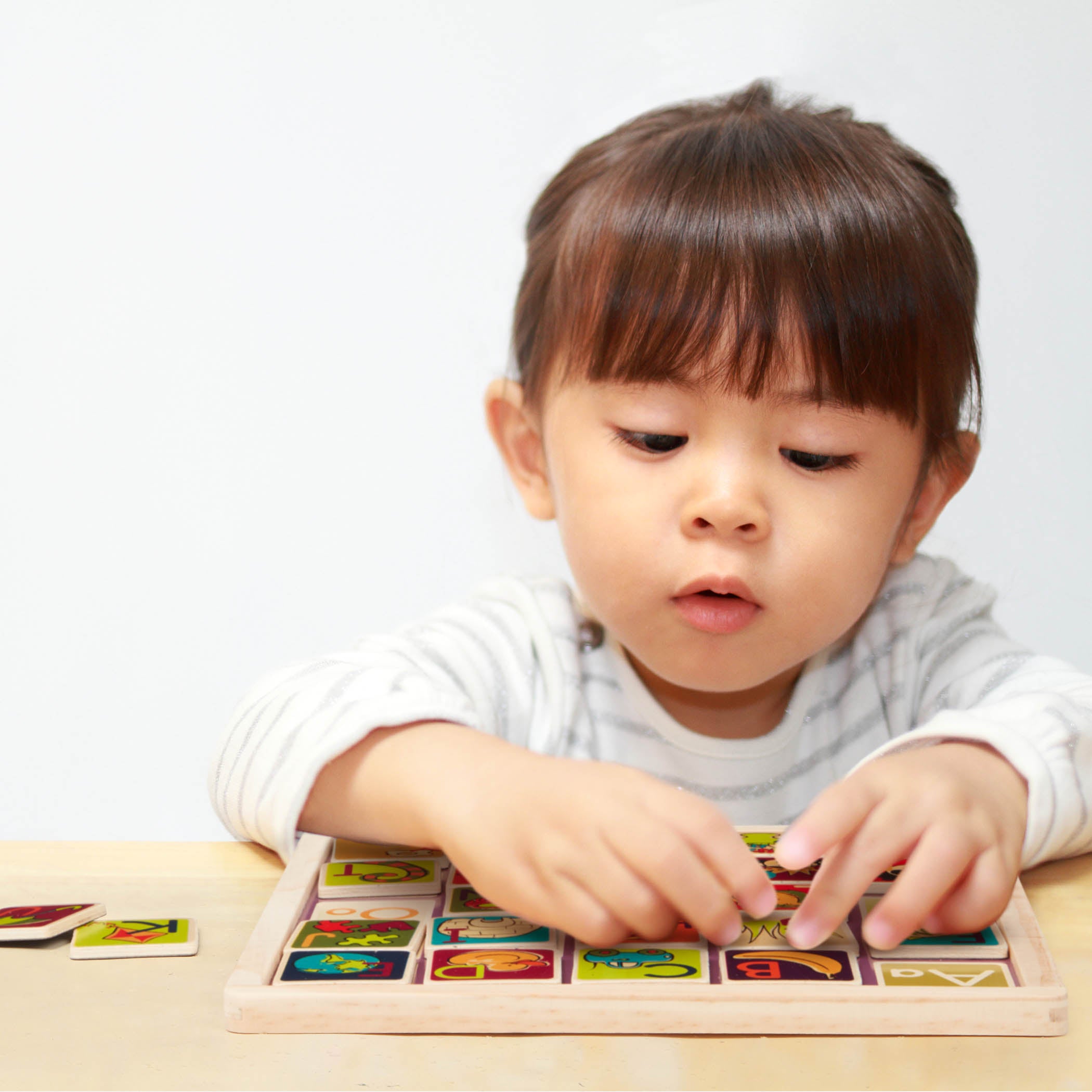 Wooden alphabet puzzle.