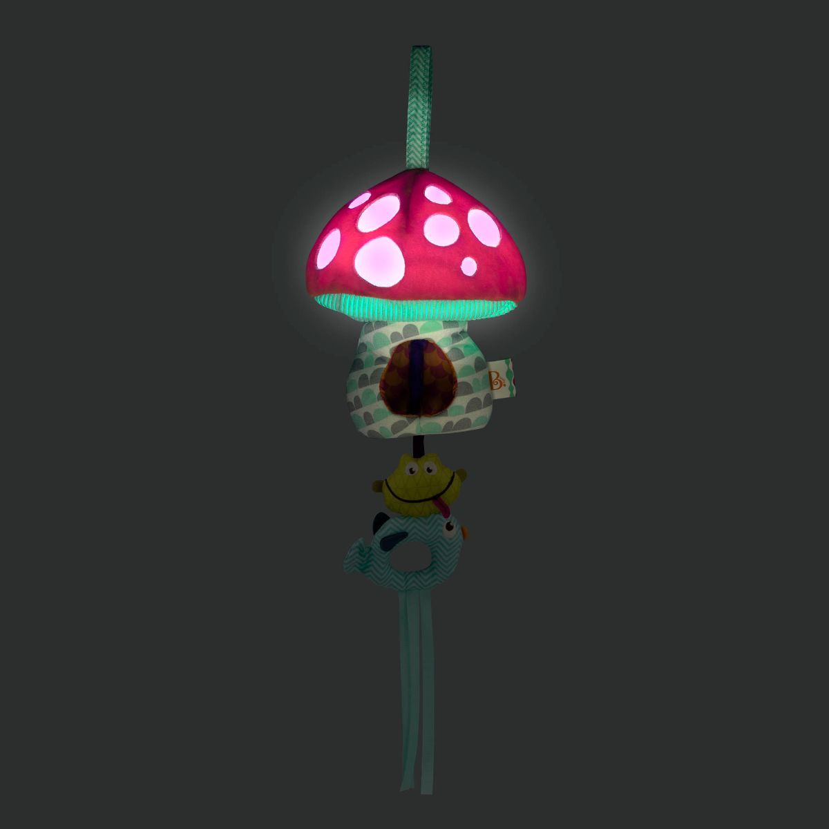 Glowing baby mushroom mobile.