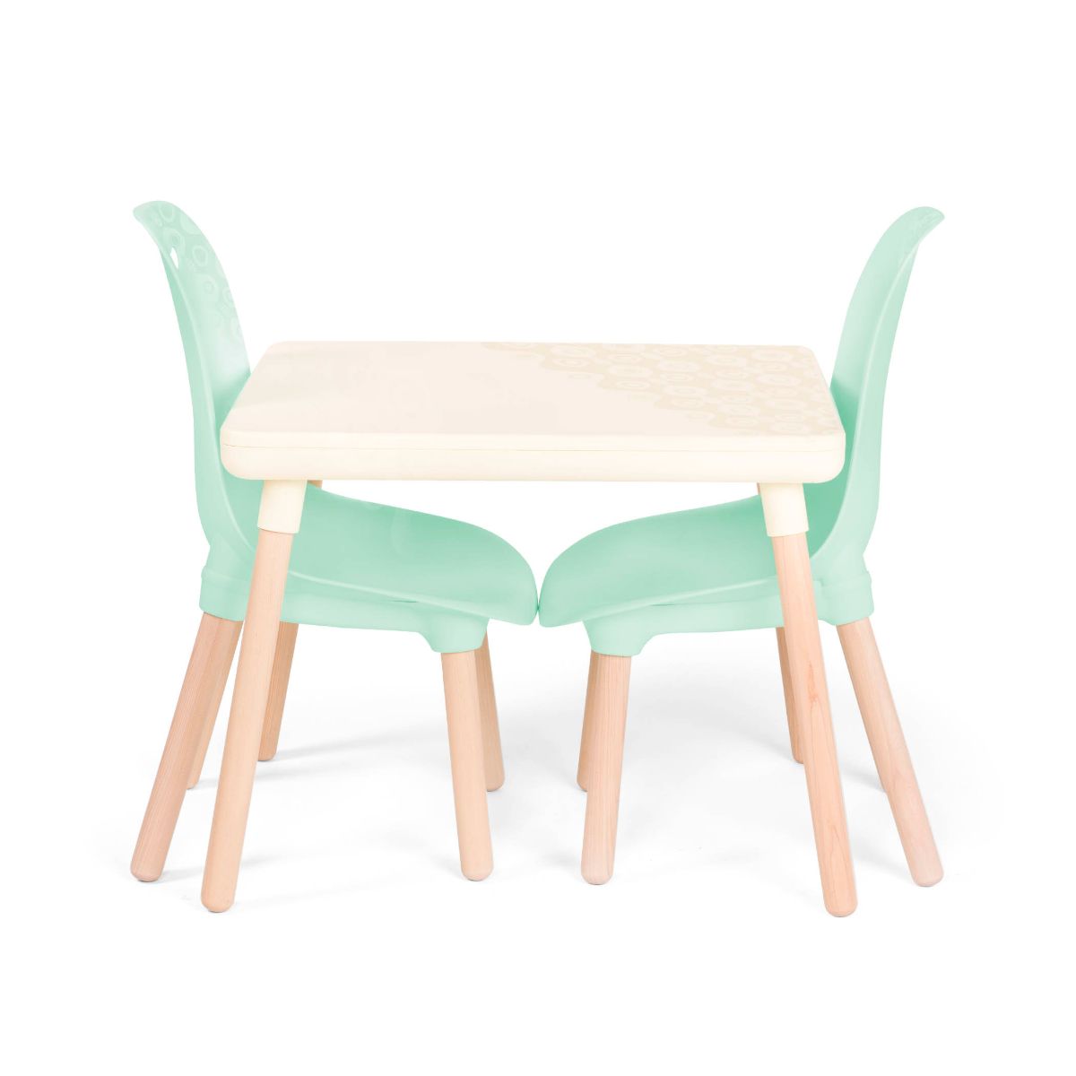 Ivory table and mint chair set
