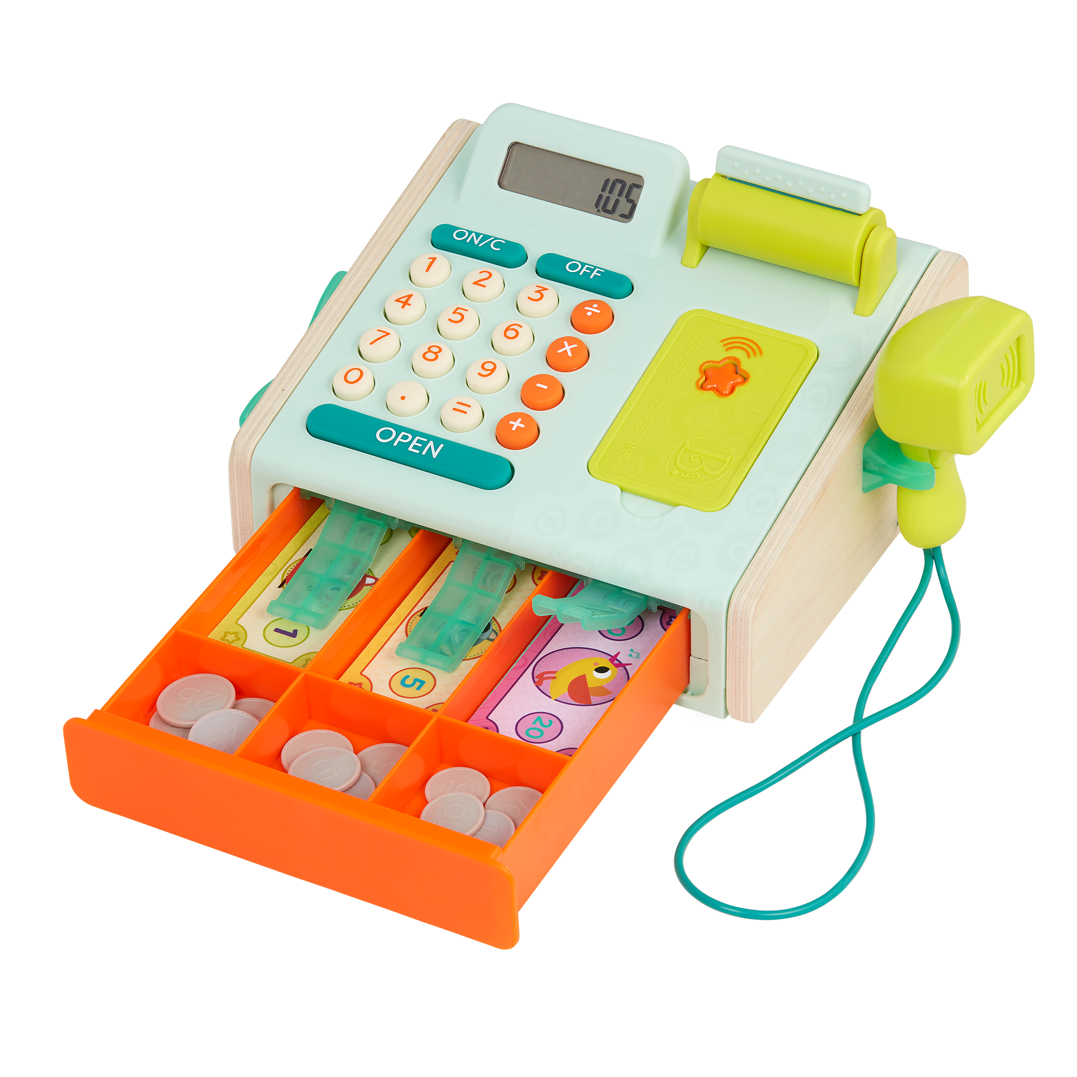 Toys R Us Cashier Set Just Like Home Talking Cash Register Blue