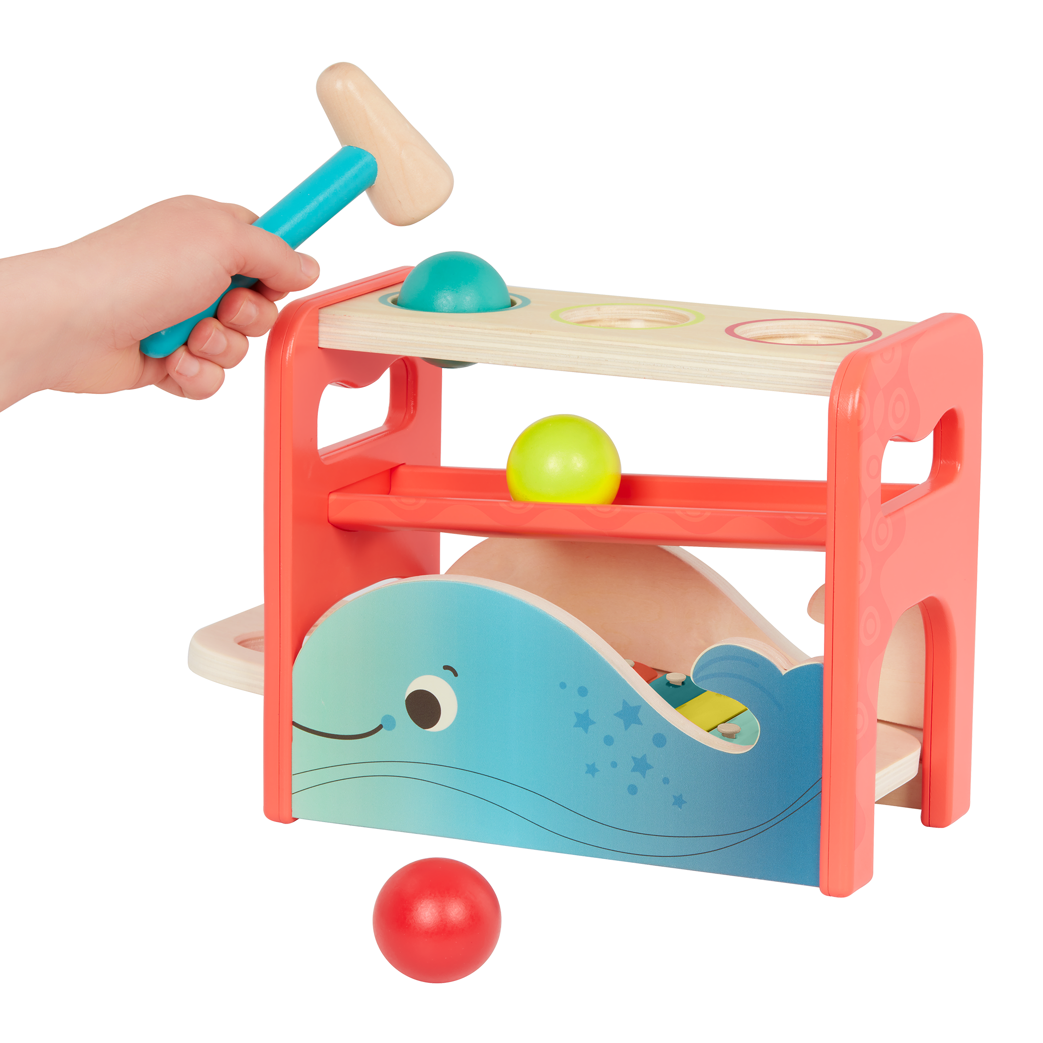 Pounding toy and xylophone.