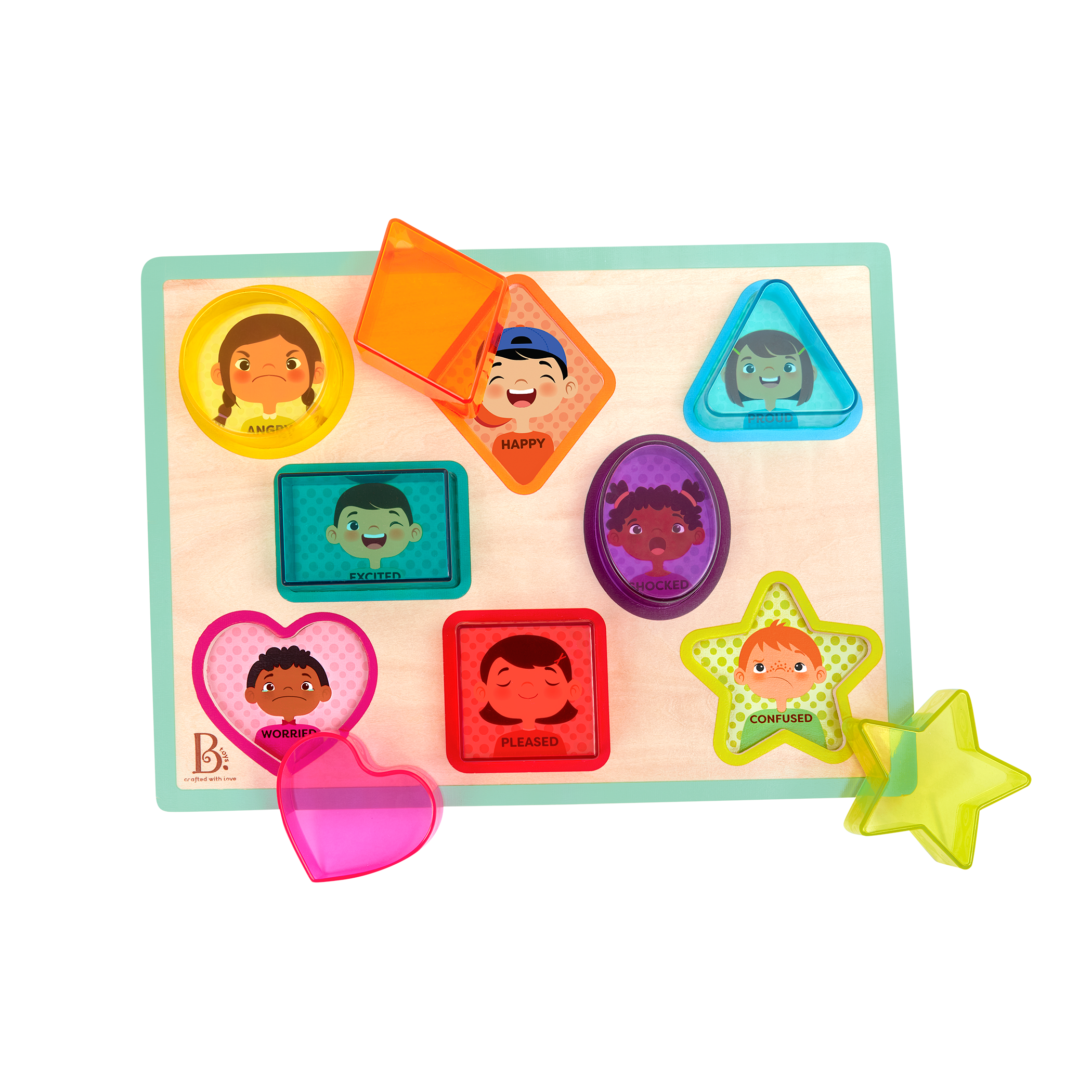 Chunky shapes and emotions puzzle.