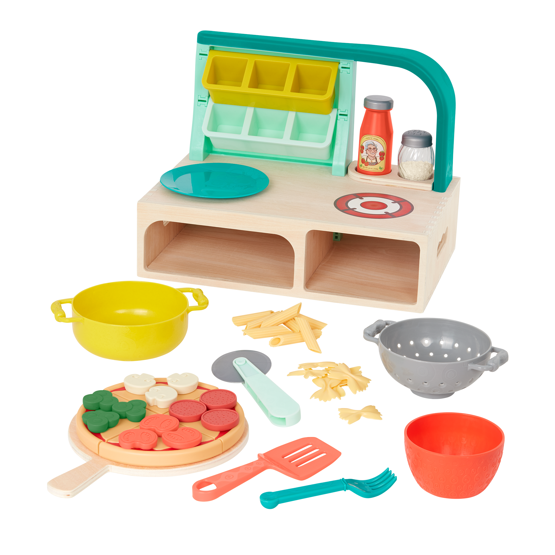 Pizza and pasta play set.