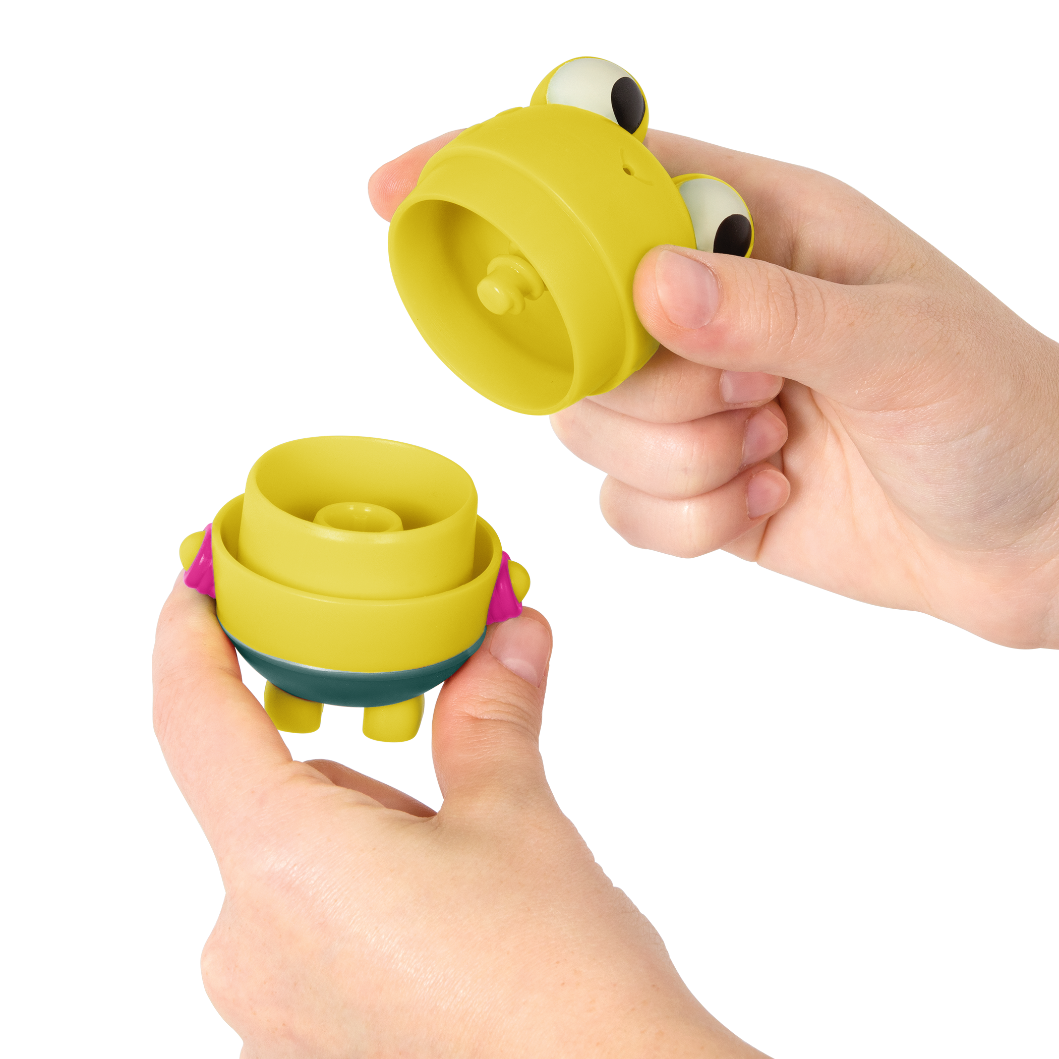 Frog and whale bath toys.