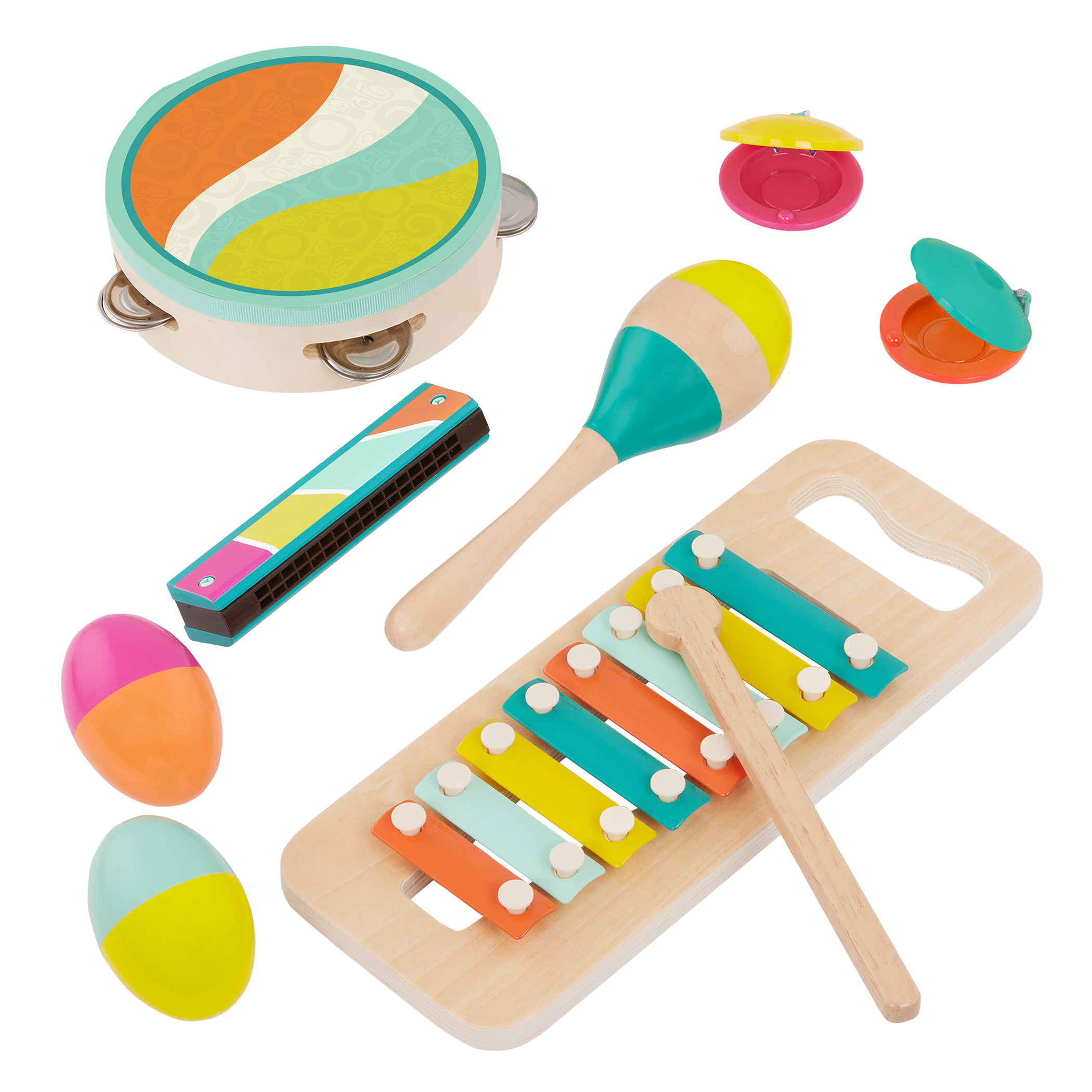 Wooden instruments pack for kids toddlers xylophone percussion