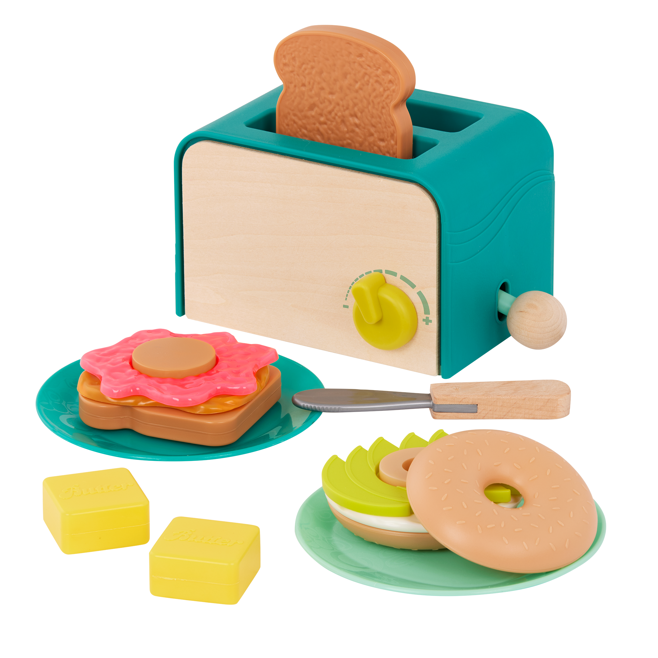 Mini chef pretend food playset breakfast toaster for toddlers