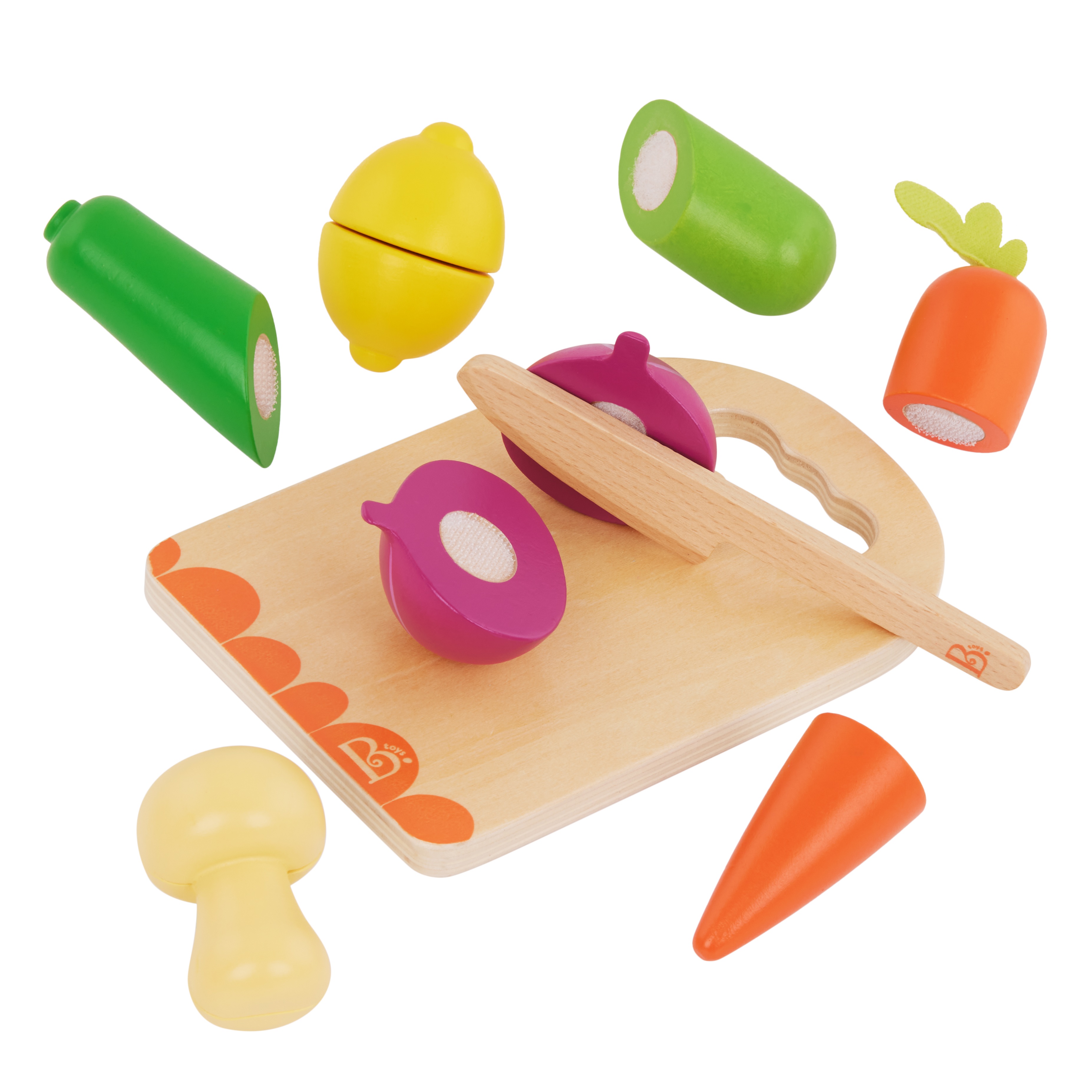 Wooden play food fruits and vegetables choppable for toddlers