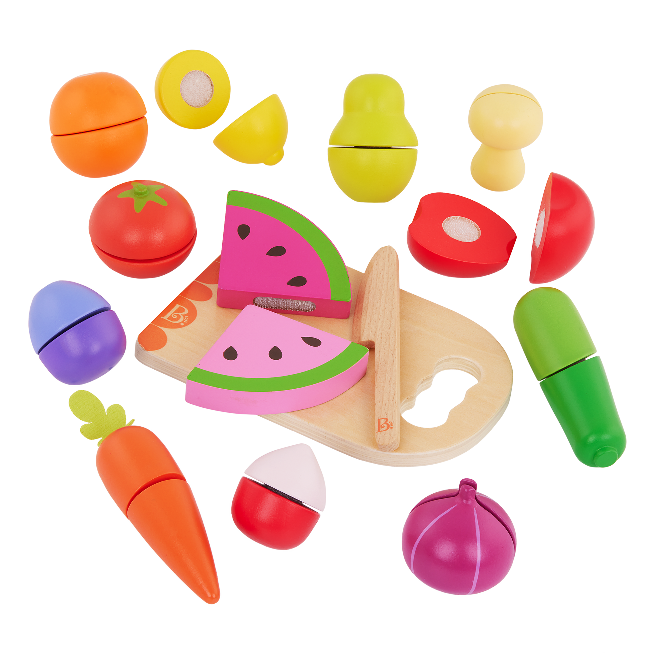 Wooden play food fruits and vegetables choppable for toddlers