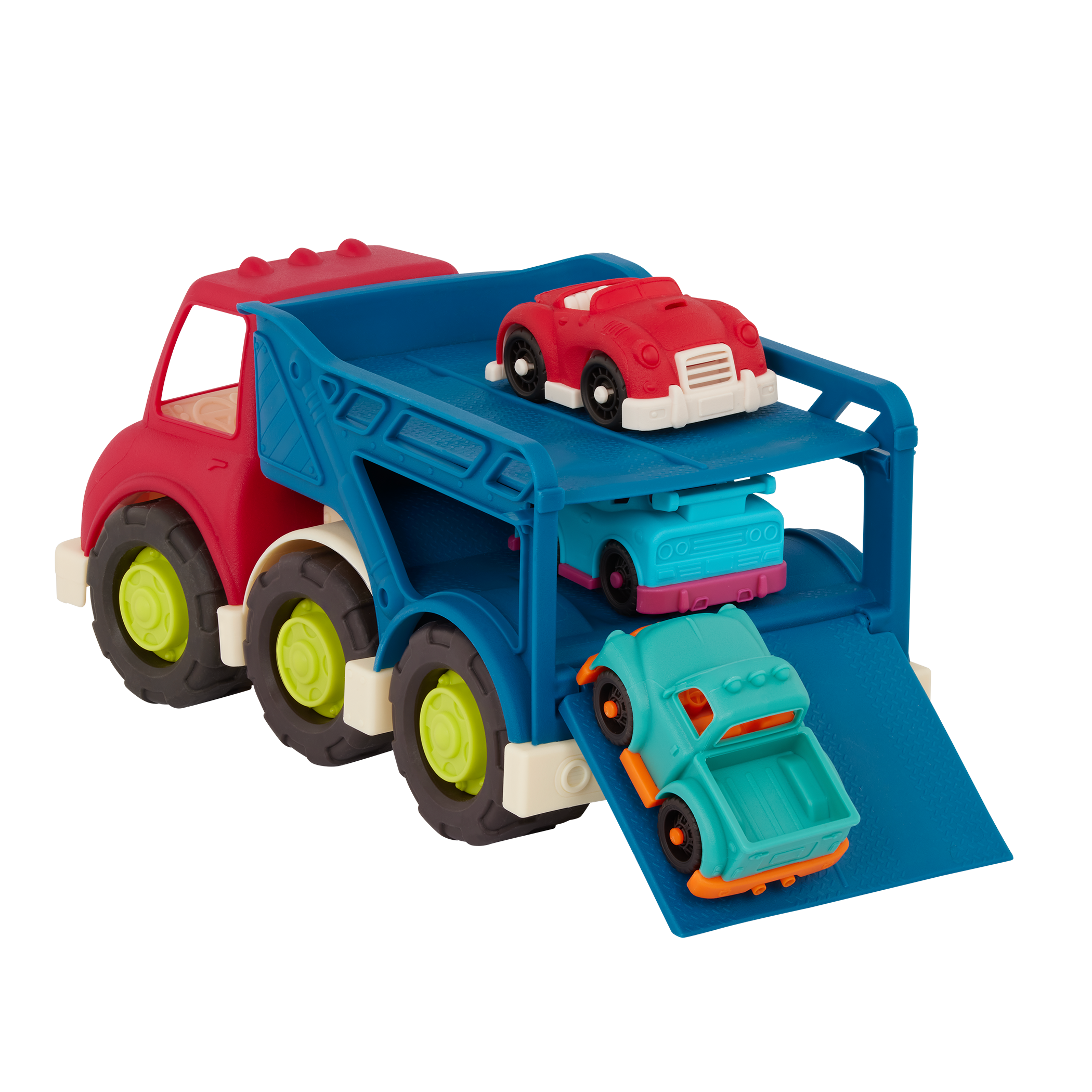 Car carrier truck for toddlers with mini vehicles