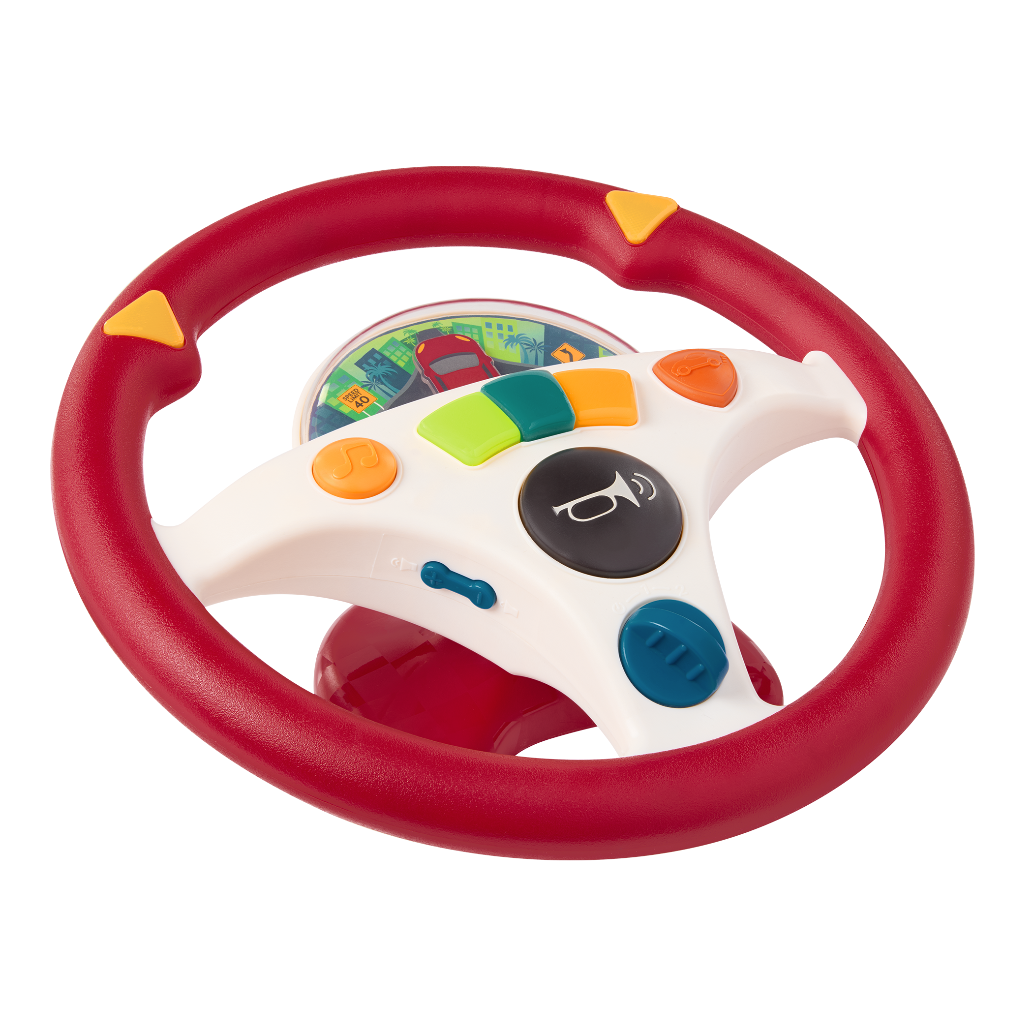 Musical steering wheel car seat toy for toddlers