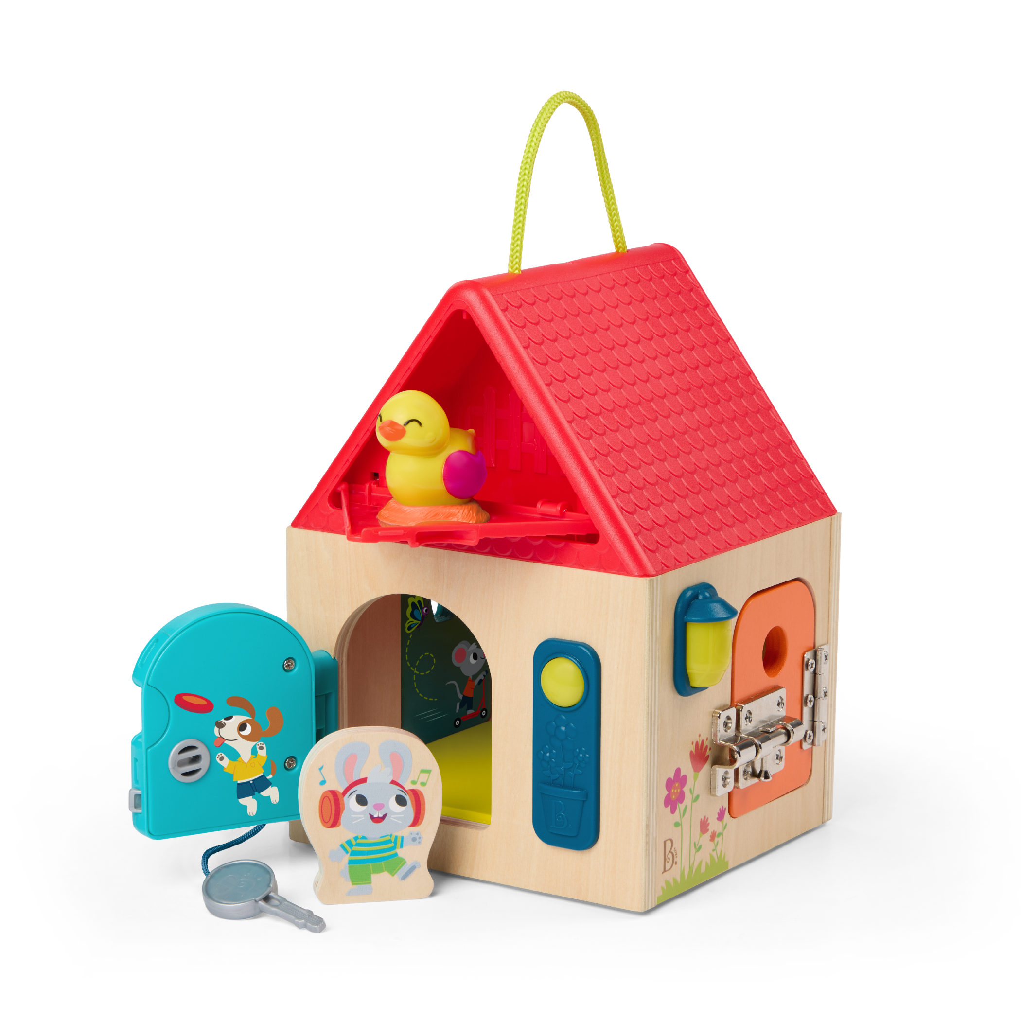 Locks and latches box dexterity toy for toddlers and babies