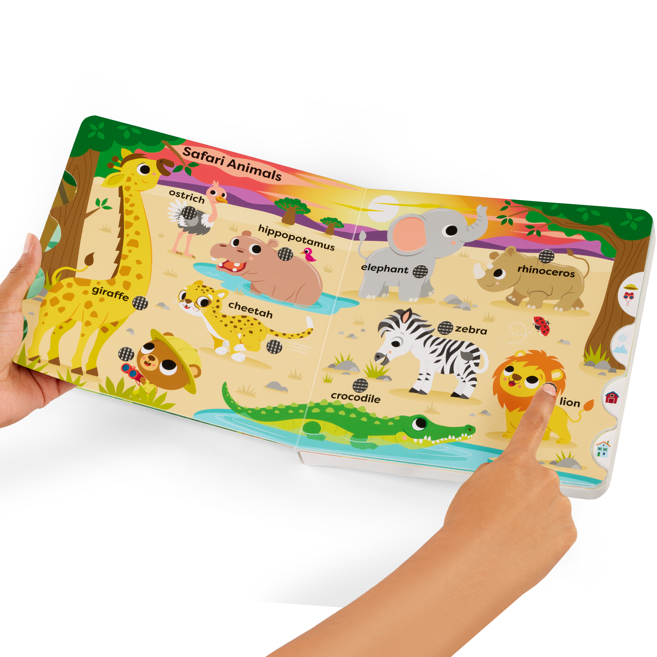 Interactive audio board book for babies and toddlers