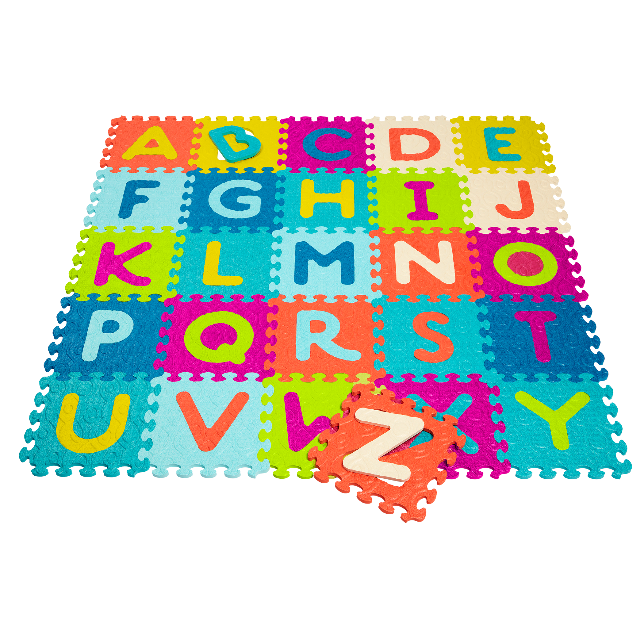 Alphabet foam tiles.